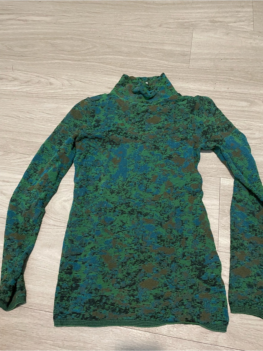 Missoni Green & Blue Long Sleeve Turtleneck Top